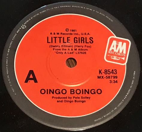 “Little Girls” by Oingo Boingo (1981) belongs in the Library of Congress’ National Recording Registry. The Independent magazine labels it “the creepiest music video of all time,” mostly because it featured lead singer and eventual film composer, Danny Elfman, running around with underage girls and people with dwarfism. 